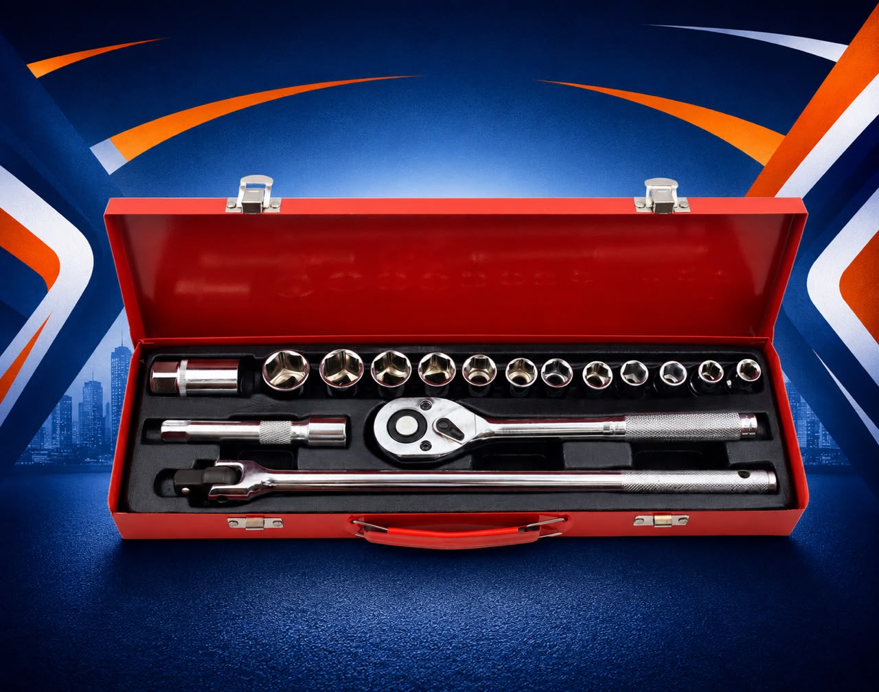 1/2" Drive Socket Wrench Set - 17 Piece