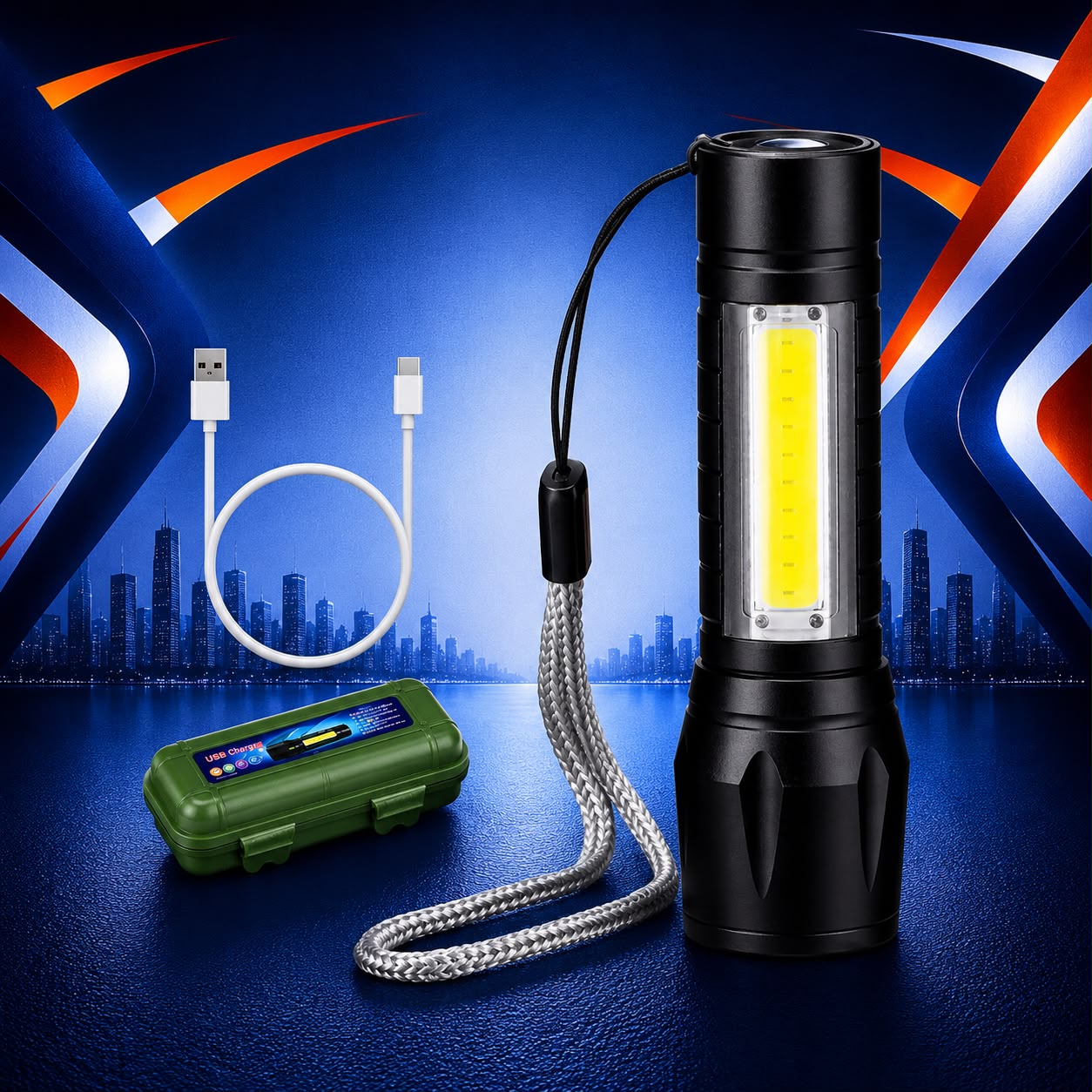 Rechargeable LED COB Flashlight