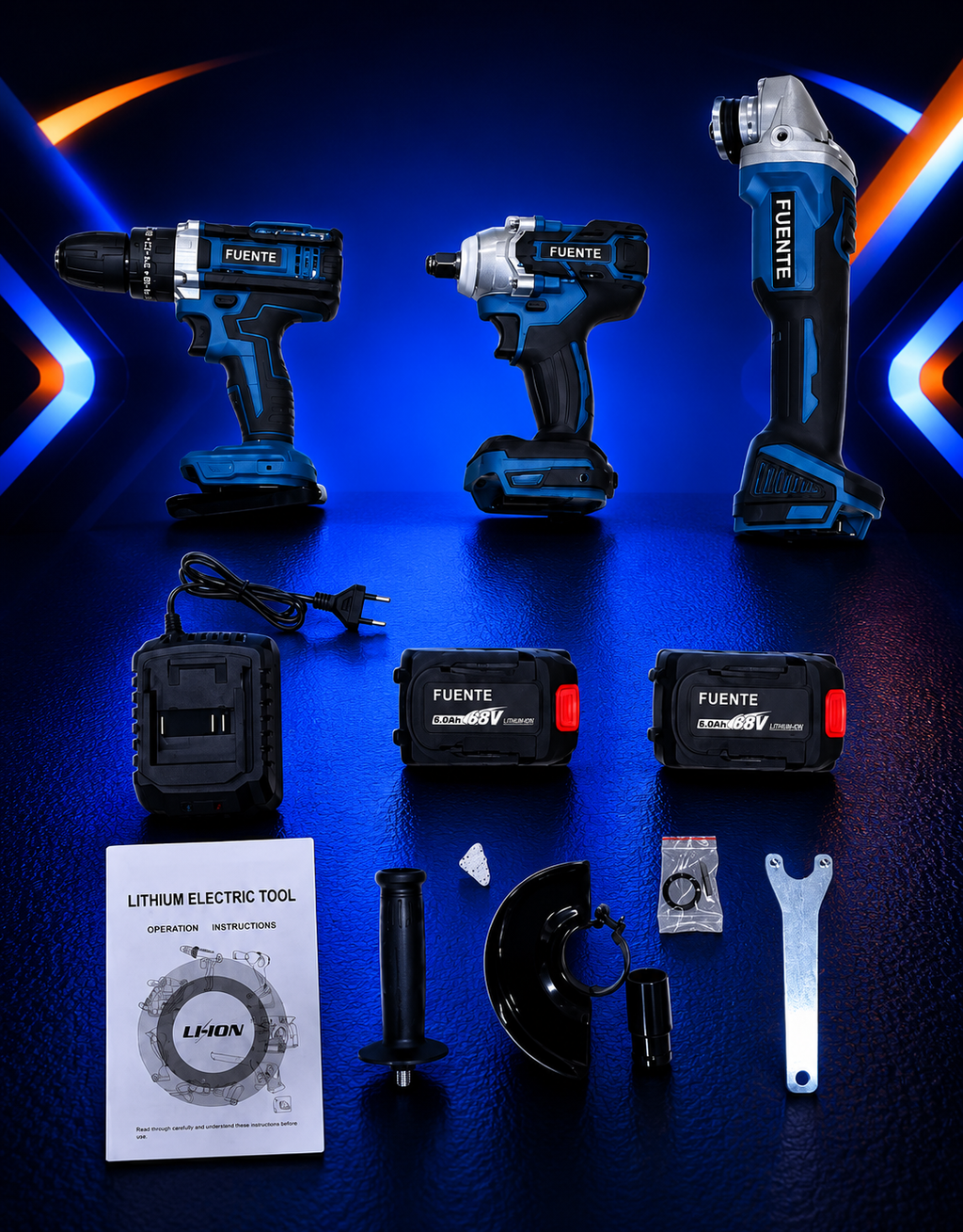 68V Cordless 3-in-1 Power Tool Set